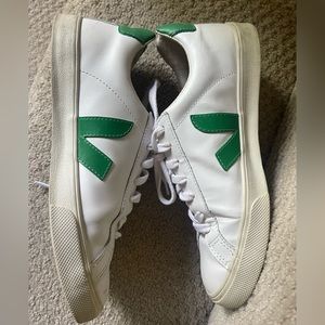 Veja sneakers leather white and green